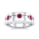 Three-Stone Channel Ruby Ring (0.33 CTW) Top Dynamic View