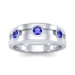 Three-Stone Channel Blue Sapphire Ring (0.33 CTW) Top Dynamic View