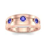 Three-Stone Channel Blue Sapphire Ring (0.33 CTW) Top Dynamic View