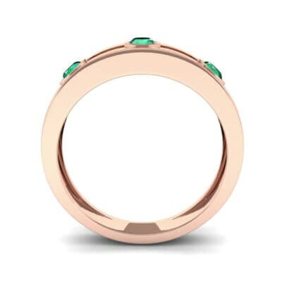 Three-Stone Channel Emerald Ring (0.33 CTW) Side View