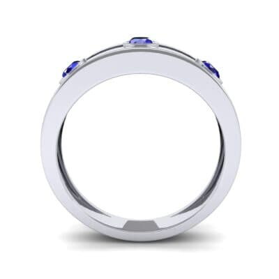 Three-Stone Channel Blue Sapphire Ring (0.33 CTW) Side View