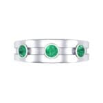 Three-Stone Channel Emerald Ring (0.33 CTW) Top Flat View