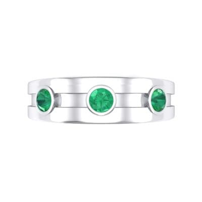 Three-Stone Channel Emerald Ring (0.33 CTW) Top Flat View