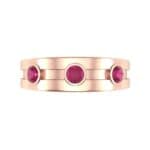 Three-Stone Channel Ruby Ring (0.33 CTW) Top Flat View