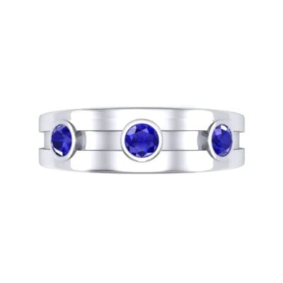 Three-Stone Channel Blue Sapphire Ring (0.33 CTW) Top Flat View