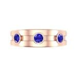 Three-Stone Channel Blue Sapphire Ring (0.33 CTW) Top Flat View