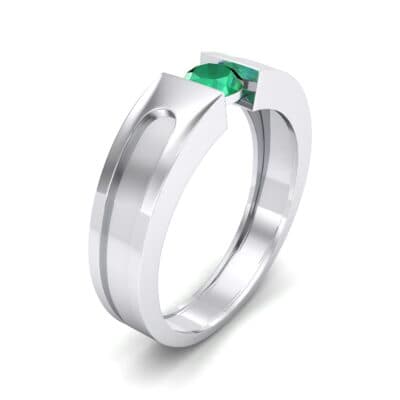 Force Solitaire Emerald Engagement Ring (0.36 CTW) Perspective View