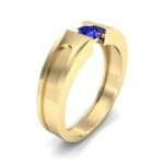 Force Solitaire Blue Sapphire Engagement Ring (0.36 CTW) Perspective View