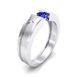Force Solitaire Blue Sapphire Engagement Ring (0.36 CTW) Perspective View
