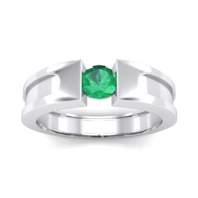 Force Solitaire Emerald Engagement Ring (0.36 CTW) Top Dynamic View