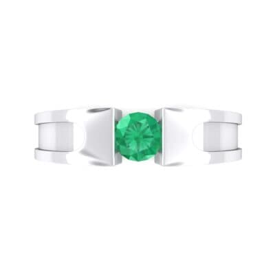 Force Solitaire Emerald Engagement Ring (0.36 CTW) Top Flat View