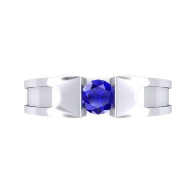 Force Solitaire Blue Sapphire Engagement Ring (0.36 CTW) Top Flat View