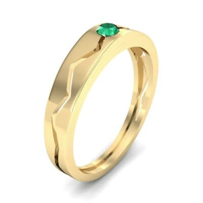 Vista Solitaire Emerald Ring (0.1 CTW) Perspective View