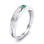 Vista Solitaire Emerald Ring (0.1 CTW) Perspective View