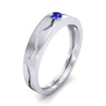 Vista Solitaire Blue Sapphire Ring (0.1 CTW) Perspective View