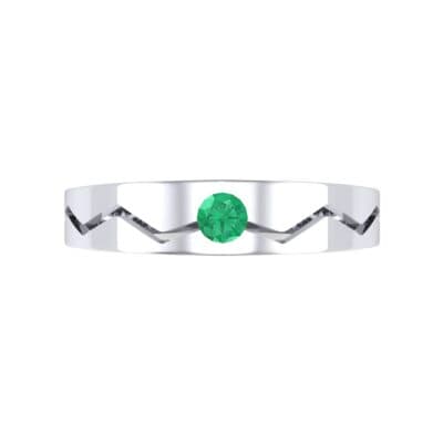 Vista Solitaire Emerald Ring (0.1 CTW) Top Flat View