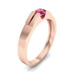 Contrast Shoulder Solitaire Ruby Engagement Ring (0.23 CTW) Perspective View