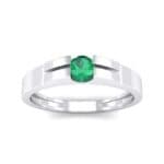 Contrast Shoulder Solitaire Emerald Engagement Ring (0.23 CTW) Top Dynamic View