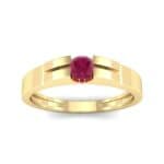 Contrast Shoulder Solitaire Ruby Engagement Ring (0.23 CTW) Top Dynamic View