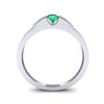 Contrast Shoulder Solitaire Emerald Engagement Ring (0.23 CTW) Side View