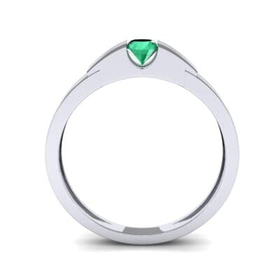Contrast Shoulder Solitaire Emerald Engagement Ring (0.23 CTW) Side View