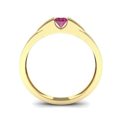 Contrast Shoulder Solitaire Ruby Engagement Ring (0.23 CTW) Side View