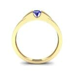 Contrast Shoulder Solitaire Blue Sapphire Engagement Ring (0.23 CTW) Side View