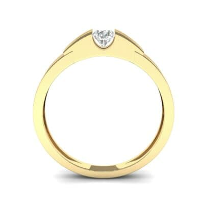 Contrast Shoulder Solitaire Diamond Engagement Ring (0.23 CTW) Side View
