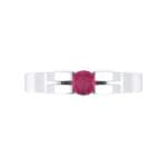 Contrast Shoulder Solitaire Ruby Engagement Ring (0.23 CTW) Top Flat View