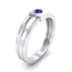 Cube Blue Sapphire Ring (0.17 CTW) Perspective View