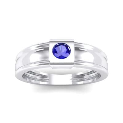 Cube Blue Sapphire Ring (0.17 CTW) Top Dynamic View