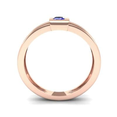 Cube Blue Sapphire Ring (0.17 CTW) Side View