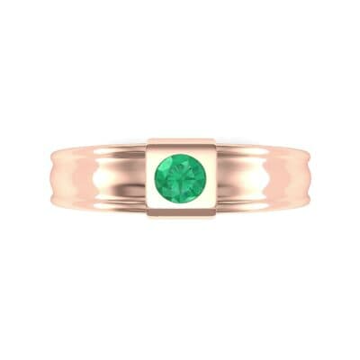Cube Emerald Ring (0.17 CTW) Top Flat View