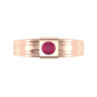 Cube Ruby Ring (0.17 CTW) Top Flat View