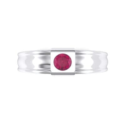 Cube Ruby Ring (0.17 CTW) Top Flat View
