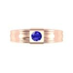 Cube Blue Sapphire Ring (0.17 CTW) Top Flat View