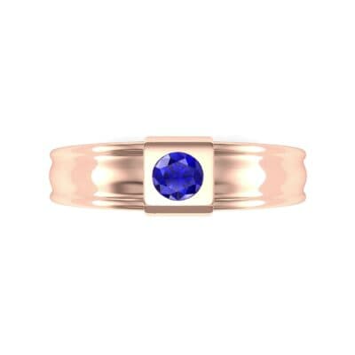Cube Blue Sapphire Ring (0.17 CTW) Top Flat View