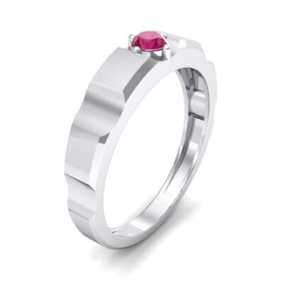 Cog Solitaire Ruby Engagement Ring (0.17 CTW) Perspective View
