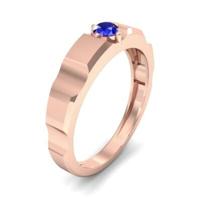Cog Solitaire Blue Sapphire Engagement Ring (0.17 CTW) Perspective View