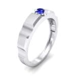 Cog Solitaire Blue Sapphire Engagement Ring (0.17 CTW) Perspective View