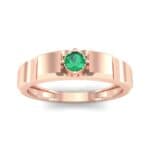 Cog Solitaire Emerald Engagement Ring (0.17 CTW) Top Dynamic View