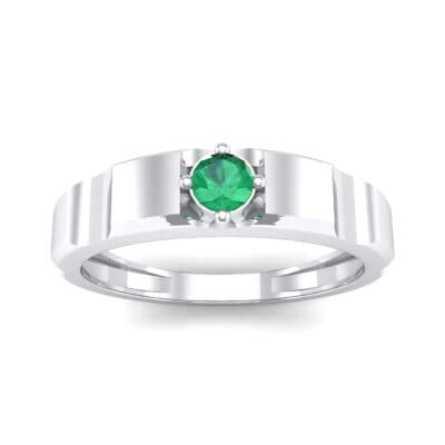 Cog Solitaire Emerald Engagement Ring (0.17 CTW) Top Dynamic View
