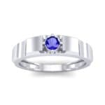 Cog Solitaire Blue Sapphire Engagement Ring (0.17 CTW) Top Dynamic View