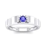Cog Solitaire Blue Sapphire Engagement Ring (0.17 CTW) Top Dynamic View