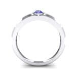 Cog Solitaire Blue Sapphire Engagement Ring (0.17 CTW) Side View