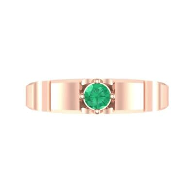 Cog Solitaire Emerald Engagement Ring (0.17 CTW) Top Flat View