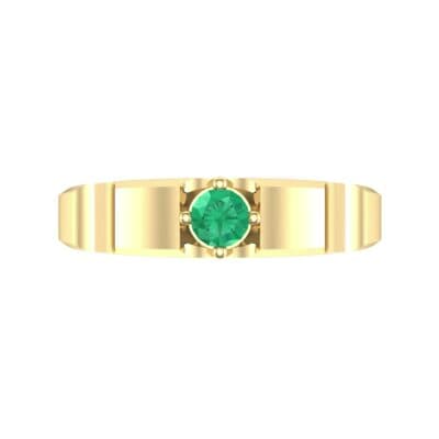 Cog Solitaire Emerald Engagement Ring (0.17 CTW) Top Flat View