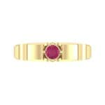 Cog Solitaire Ruby Engagement Ring (0.17 CTW) Top Flat View