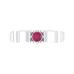 Cog Solitaire Ruby Engagement Ring (0.17 CTW) Top Flat View