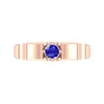Cog Solitaire Blue Sapphire Engagement Ring (0.17 CTW) Top Flat View